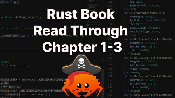 Learning Rust - Rust Book Chapters 1-3